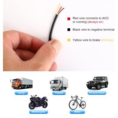 JUST MOD F1 Style Rear Brake Light 2 Function | 12 LED Triangle Warning Tail Light | DRL & Brake Flash Light | Universal Car, Bike & Truck