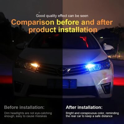 JUST MOD Multicolour LED Parking Bulb with Wireless Remote 5W 12V | Waterproof Universal Car & Bike Light – Pack of 2