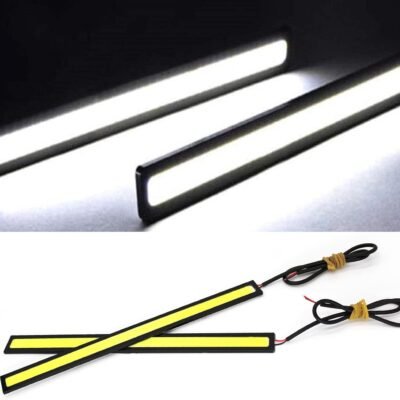 JUST MOD White 17cm LED Strip Light Waterproof Car 12V DRL Fancy Light For Car & Bike Pack of 2