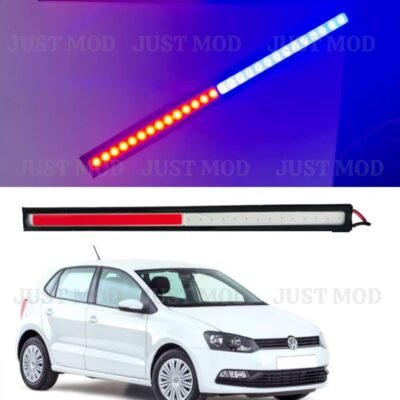 JUST MOD 17cm LED Light Strip Red Blue Flasher Led Light Waterproof Car 12V DRL Fancy Light Pack of 2