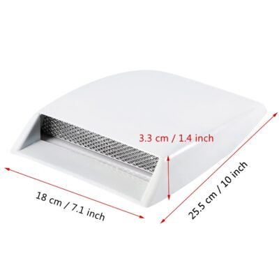 Universal Car Bonnet Vent Scoop Cover White| Decorative Air Flow Intake Scoop Hood Vent Sticker Pack of 1