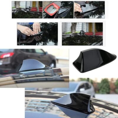Car Shark Fin Roof Antenna Work with Radio FM/AM | Universal for Car (Imported Quality not made in india Product) (Black)