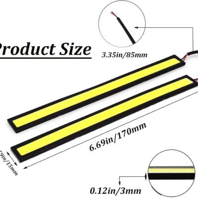 JUST MOD White 17cm LED Strip Light Waterproof Car 12V DRL Fancy Light For Car & Bike Pack of 2