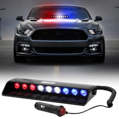 9 LED S1 Police Emergency Strobe Led Light Red Blue White | Multi Mode Flashing Warning Light for Car & SUV Pack of 1