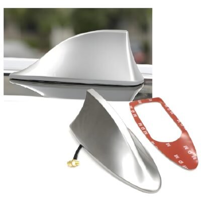 Car Shark Fin Roof Antenna Work with Radio FM/AM | Universal for Car (Imported Quality not made in india Product) (Silver)
