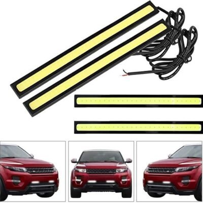 JUST MOD White 17cm LED Strip Light Waterproof Car 12V DRL Fancy Light For Car & Bike Pack of 2