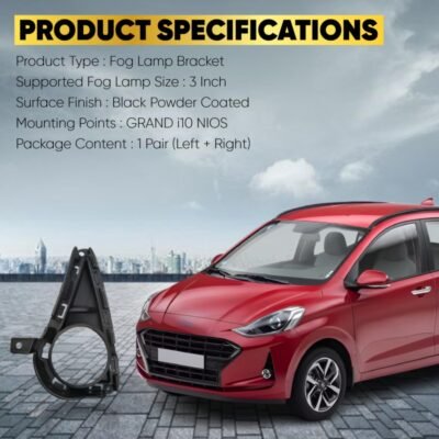 Grand i10 Nios 2019-22 Fog Lamp 3inch Projector Bracket 3 Black Pack of 2 (Projectors not included)
