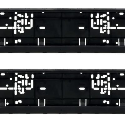 Car Number Plate Slider Frame Front & Rear | Universal Car Registration Plate Holder 51.5 x 14.5 cm (Black, Pack of 2)