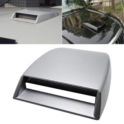 Universal Car Bonnet Vent Scoop Cover Silver | Decorative Air Flow Intake Scoop Hood Vent Sticker Pack of 1