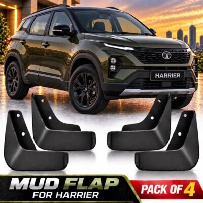 Harrier Mud Flap Plastic Black | Car Mud guard Set Pack of 4