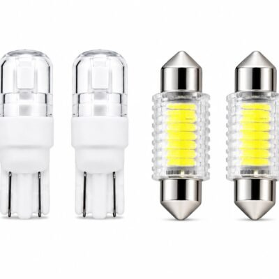 JUST MOD 2 Blue Parking LED Bulbs and 2 White Dome LED Light Combo | 5W 12V | Car – Pack of 4