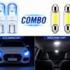 2 Blue Parking LED Bulbs and 2 White Dome LED Light