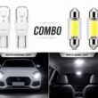 2 White Parking LED Bulbs and 2 White Dome LED Light