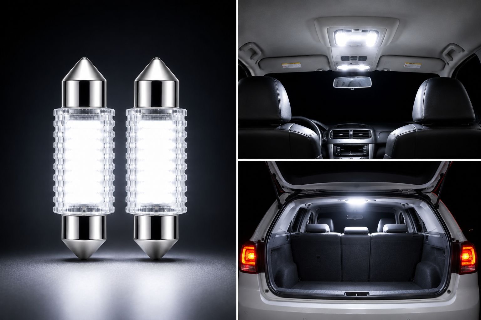 White Dome Car LED Light