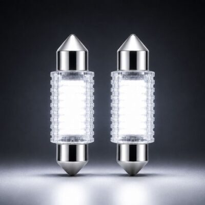 JUST MOD White Dome Car LED Light 10W 12V | Universal Car Interior Light | Pack of 2