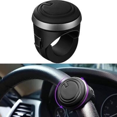JUST MOD Car Steering Wheel Spinner Knob | 360° Rotating Steering Wheel Assist Handle | Anti-Slip Silicone Grip | Universal Fit for Cars, SUVs & Trucks Pack of 1