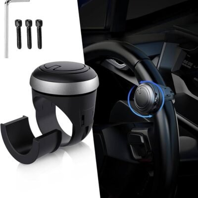 JUST MOD Car Steering Wheel Spinner Knob | 360° Rotating Steering Wheel Assist Handle | Anti-Slip Silicone Grip | Universal Fit for Cars, SUVs & Trucks Pack of 1