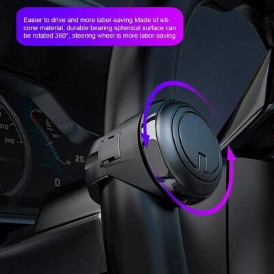 JUST MOD Car Steering Wheel Spinner Knob | 360° Rotating Steering Wheel Assist Handle | Anti-Slip Silicone Grip | Universal Fit for Cars, SUVs & Trucks Pack of 1