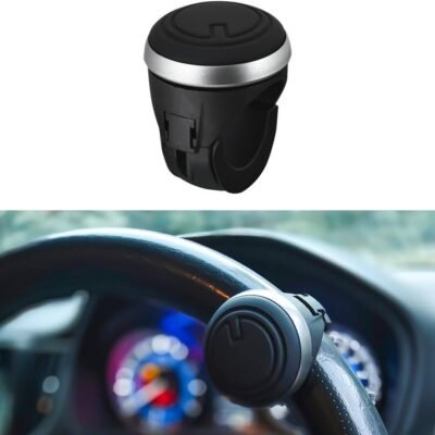JUST MOD Car Steering Wheel Spinner Knob | 360° Rotating Steering Wheel Assist Handle | Anti-Slip Silicone Grip | Universal Fit for Cars, SUVs & Trucks Pack of 1