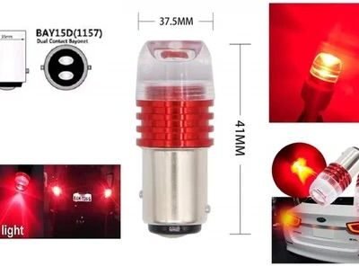 JUST MOD LED Brake Tail Light Bulb | Red Flashing Strobe | High Brightness Universal 12V Car Light Pack of 2