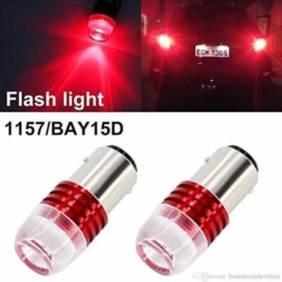JUST MOD LED Brake Tail Light Bulb | Red Flashing Strobe | High Brightness Universal 12V Car Light Pack of 2