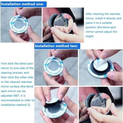 JUST MOD Blind Spot Mirror for Car | 360° Rotatable Round Convex Wide Angle Mirror | HD Waterproof Glass | Pack of 2
