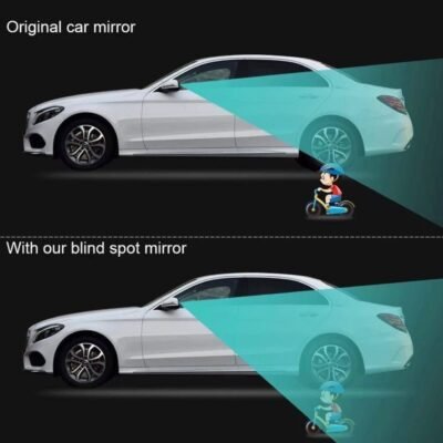 JUST MOD Blind Spot Mirror for Car | 360° Rotatable Round Convex Wide Angle Mirror | HD Waterproof Glass | Pack of 2