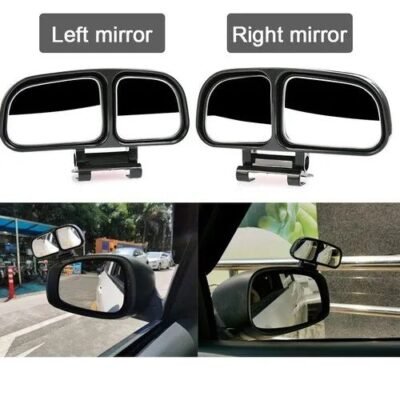 JUST MOD Double Blind Spot Mirror for Car | 360° Adjustable HD Convex Wide Angle Mirror | Frameless Auxiliary Mirror | Pack of 2