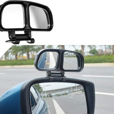 JUST MOD Double Blind Spot Mirror for Car | 360° Adjustable HD Convex Wide Angle Mirror | Frameless Auxiliary Mirror | Pack of 2