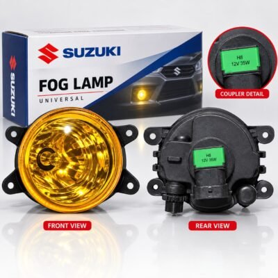 Suzuki Car Yellow Fog Light H8 Lamp Assembly | Clear Lens Replacement For Suzuki Fog Lamp ( Yellow, Pack of 2)