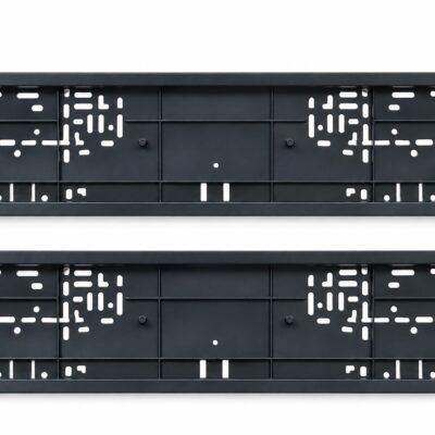 Car Number Plate Slider Frame Front & Rear | Universal Car Registration Plate Holder 51.5 x 14.5 cm (Black, Pack of 2)