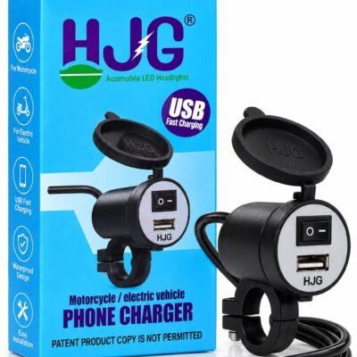 HJG Motorcycle USB Charger 5V 3.1A Waterproof Bike Mobile Phone Charger with Switch