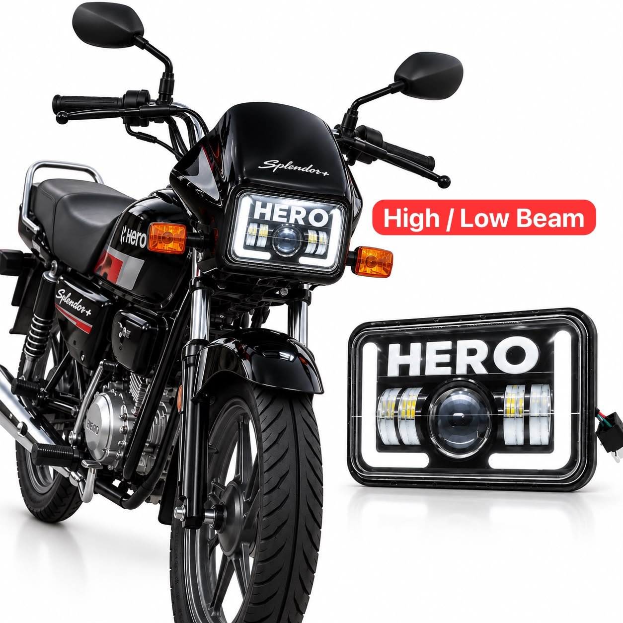 Splendor Bike Hero Logo LED Headlight