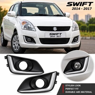 Swift 2014-17 Fog Lamp Cover Bracket for 3 inch Projector Black ABS Plastic Pack of 2