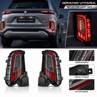 Grand Vitara / Hyryder 2022-Present Rear Bumper Reflector Light 4 Function | Brake, Parking, Indicator, Reverse | Pack of 2