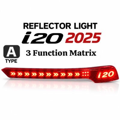 i20 2025 Rear Bumper Reflector Light 3 Function Matrix | Brake, Parking, Indicator | Pack of 2