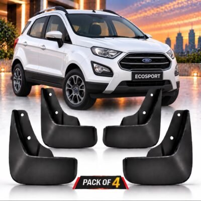 Ecosport Mud Flap Plastic Black | Car Mud guard Set Pack of 4