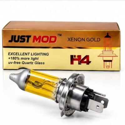 Xenon Gold (Yellow) Headlight Bulb H4 130/100W High / Low Beam 12V Auto Rally – +180% More Light Pack of 2