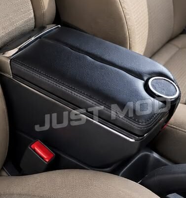Universal Car Armrest Center Console with Push Button Storage Box BMW Style Black (Pack of 1)