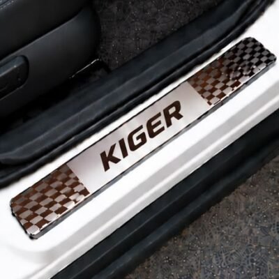 Kiger Car Door Steel Welcome Sill Plate | Compatible with All Models | Glossy Chrome Finish Pack of 4