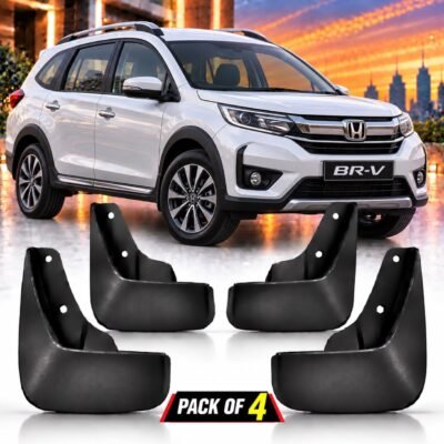 BR-V Mud Flap Plastic Black | Car Mud guard Set Pack of 4