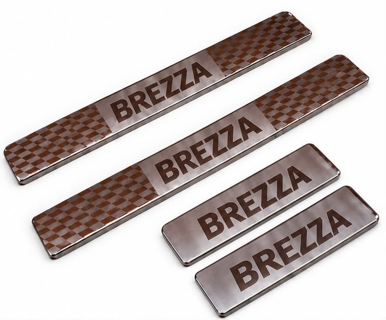 Brezza Car Door Steel Welcome Sill Plate
