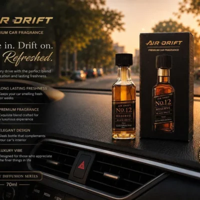 Air Drift No.12 Reserve Black Car Perfume Drive Premium – 70ml Luxury Car Fragrance (Pack of 1)