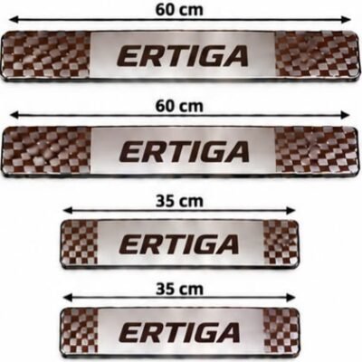 Ertiga Car Door Steel Welcome Sill Plate | Compatible with All Models | Glossy Chrome Finish Pack of 4