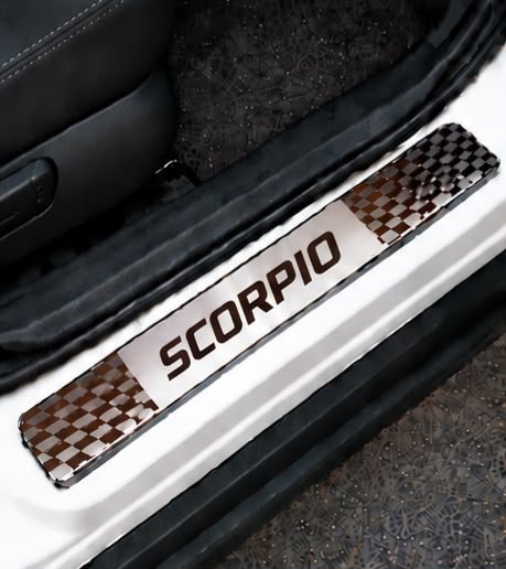 Scorpio Car Door Steel Welcome Sill Plate