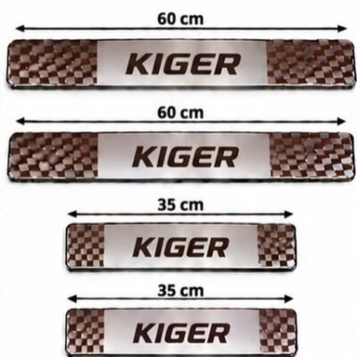 Kiger Car Door Steel Welcome Sill Plate | Compatible with All Models | Glossy Chrome Finish Pack of 4