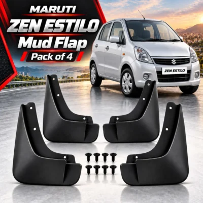 Maruti Suzuki Zen Estilo Mud Flap Plastic Black | Car Mud guard Set Pack of 4