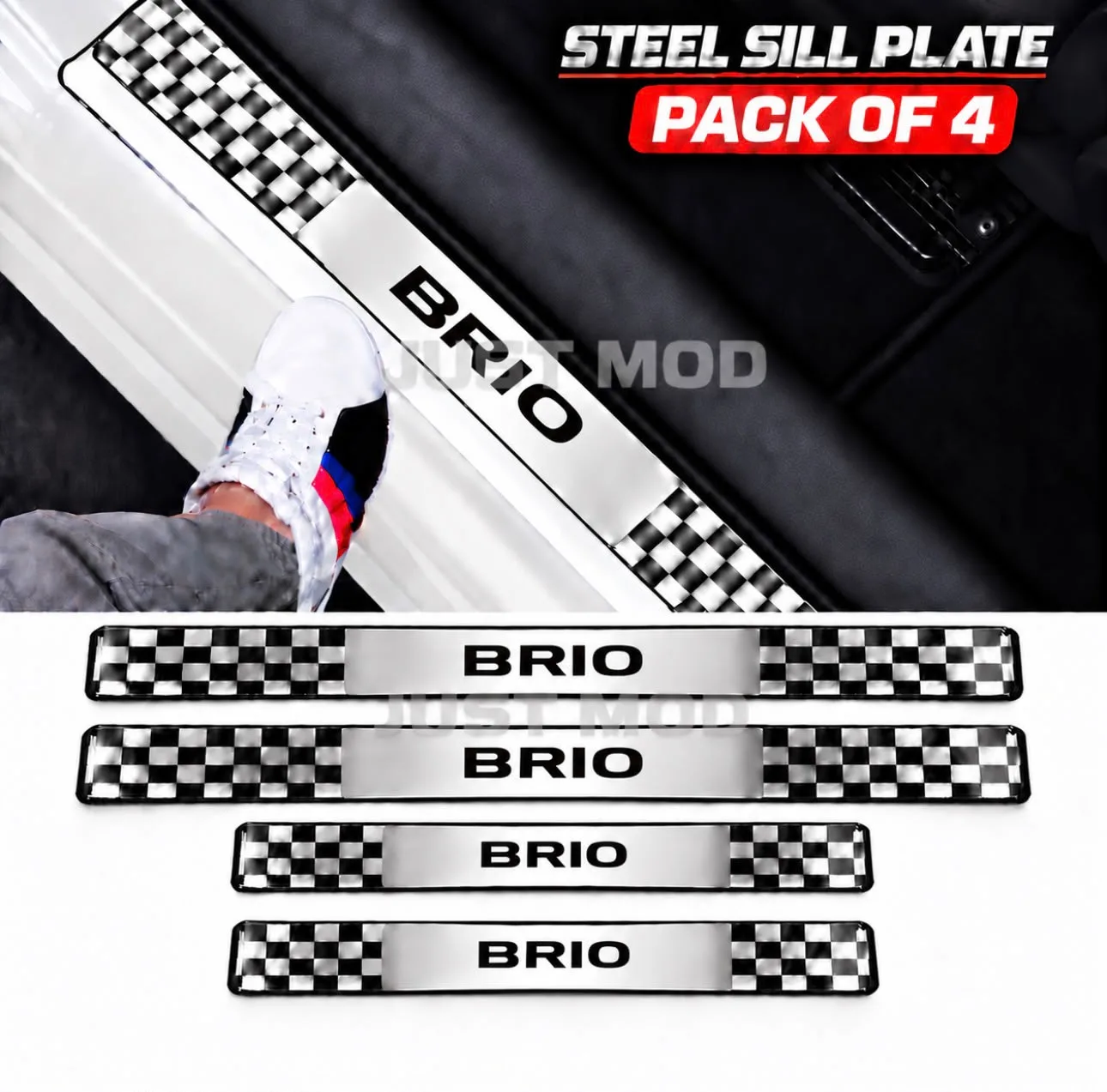 Brio Car Door Steel Welcome Sill Plate