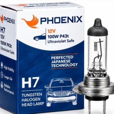 Phoenix H7 Halogen Headlight Bulb 100W 12V Universal Car Bike Headlight Bulb Pack of 2