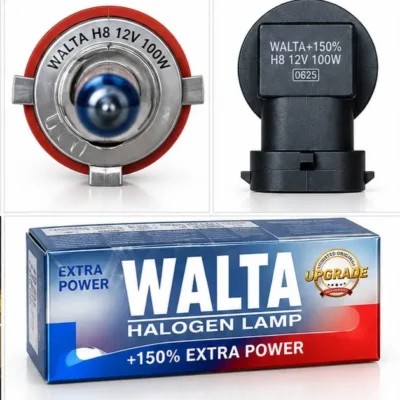 Walta H8 100w 3000k Headlight Bulb +150% Extra Power Yellow Bulb Pack of 2